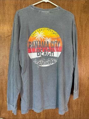 Panama City Beach Graphic Long-Sleeve Tee - Charcoal